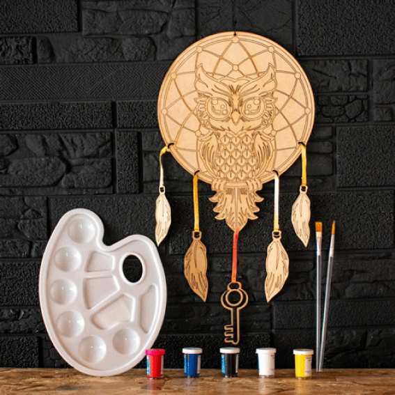 Atrapasueños Mandala MDF con Kit para Pintar