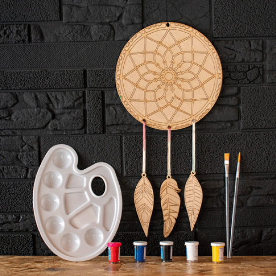 Atrapasueños Mandala MDF con Kit para Pintar