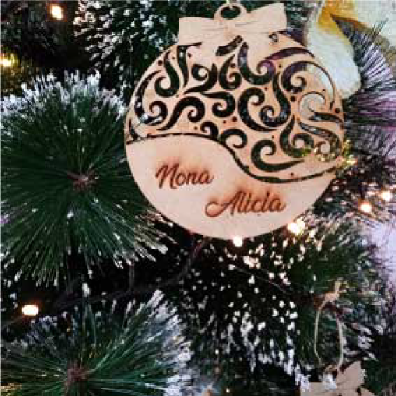 Bolitas Navideñas en Madera