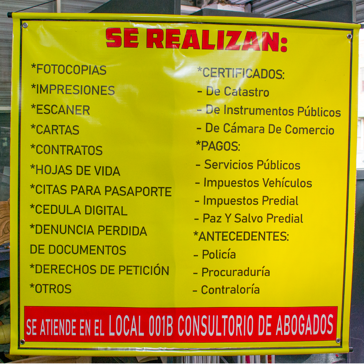 Banner Pendon metro cuadrado
