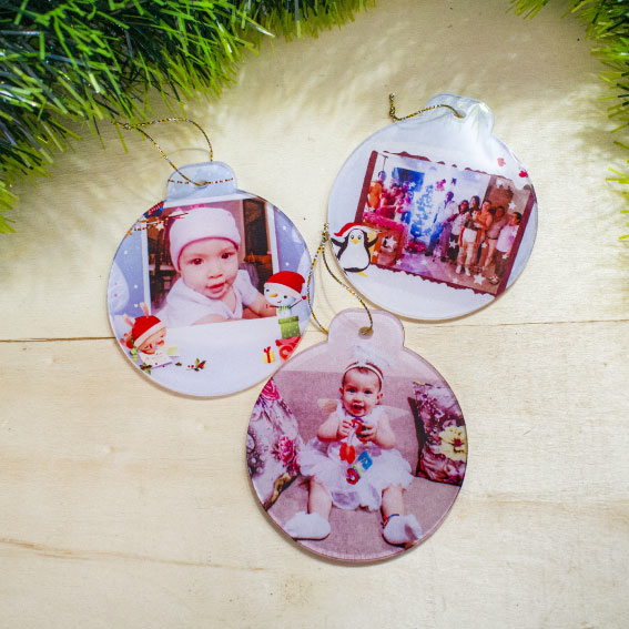 Bolitas Navideñas Sublimadas